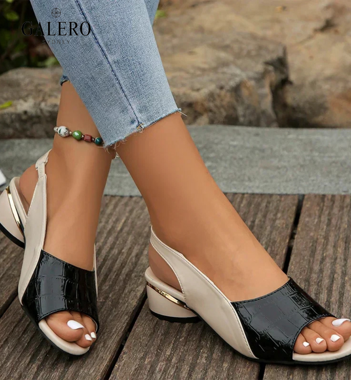 Leya | Leather Comfort Block Heel Sandals