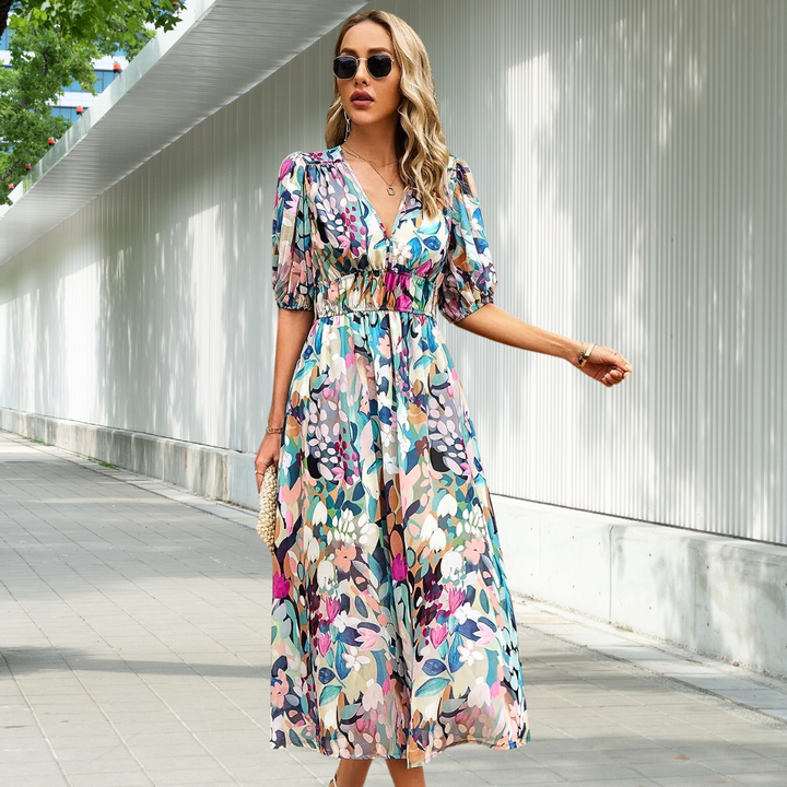 Mira | Vibrant Print Elegance Dress