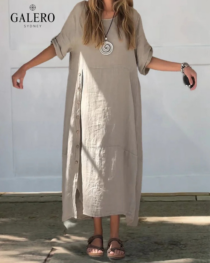 Elena | Classic Linen Cotton Dress