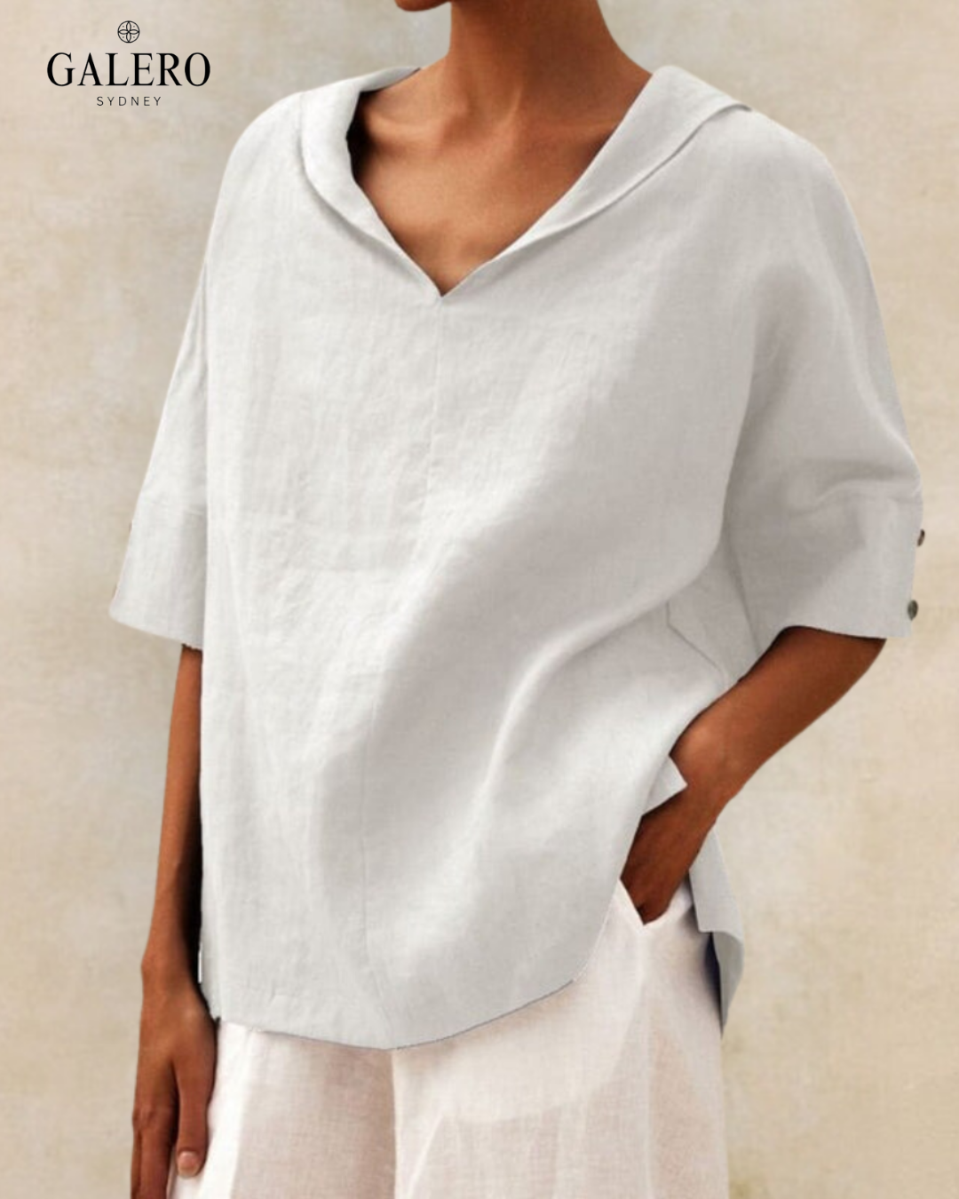 Cora | Elegant V-Neck Linen Shirt