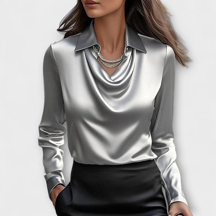 Celestine | Silky White Blouse