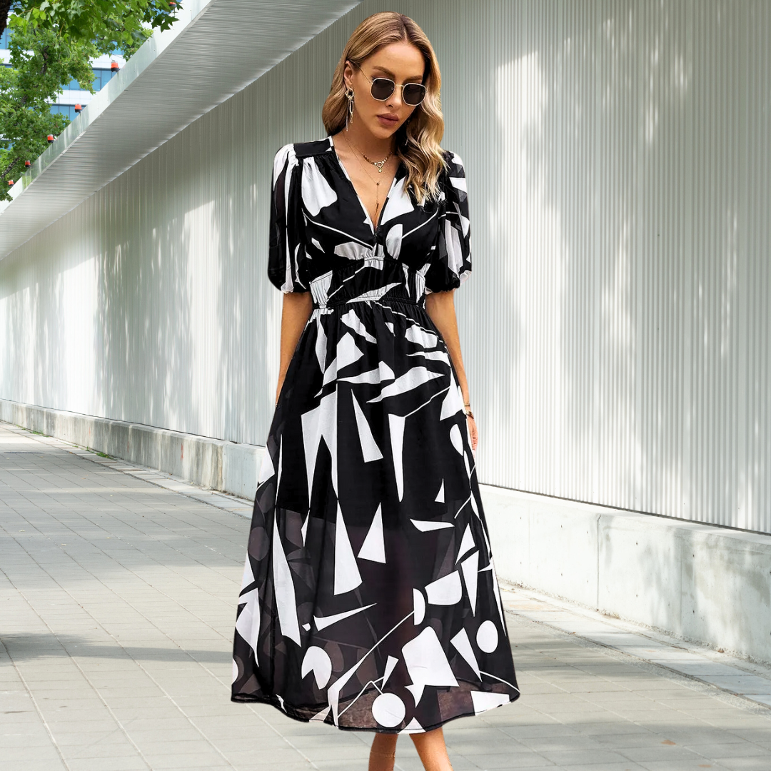 Mira | Vibrant Print Elegance Dress