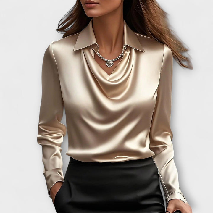 Celestine | Silky White Blouse