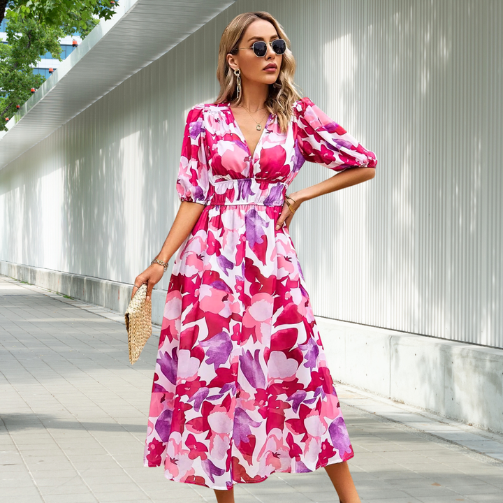 Mira | Vibrant Print Elegance Dress