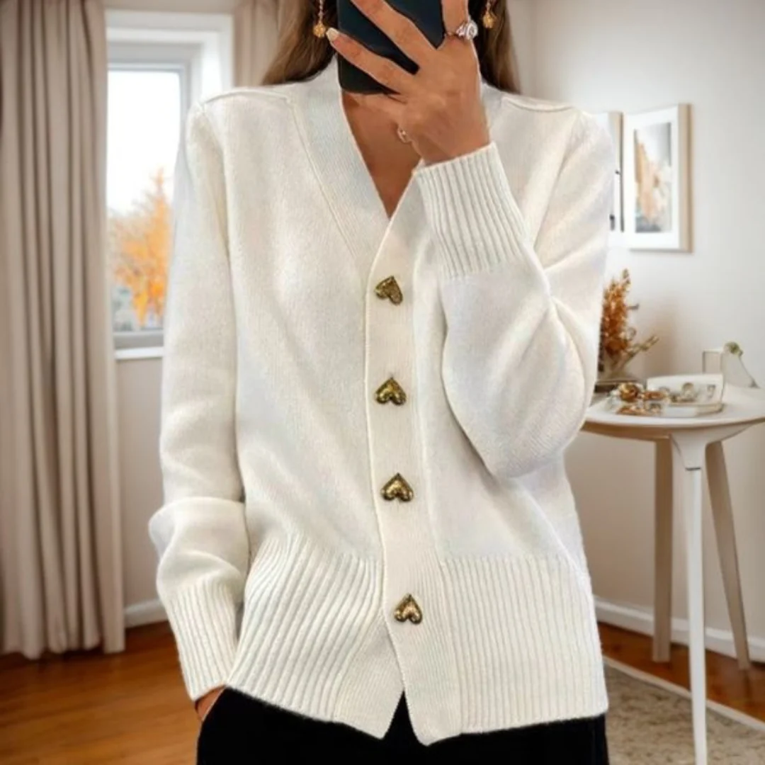 Celeste | Heart Button Cardigan