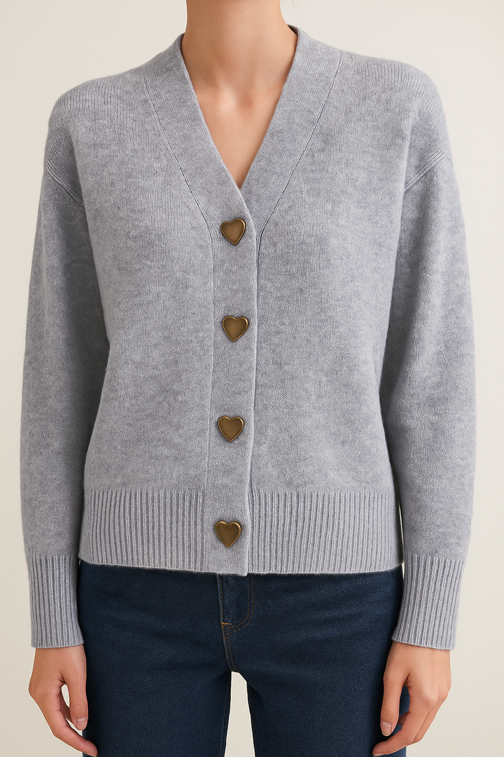 Celeste | Heart Button Cardigan