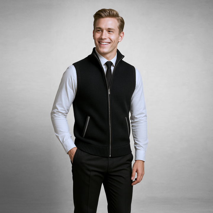Ellis | Classic Zip Wool Vest