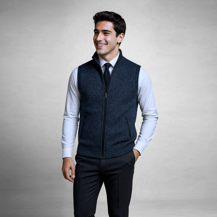 Ellis | Classic Zip Wool Vest