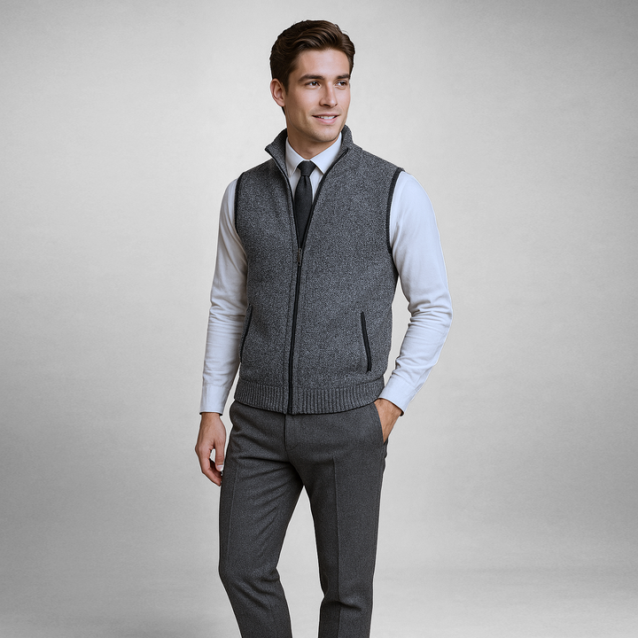 Ellis | Classic Zip Wool Vest