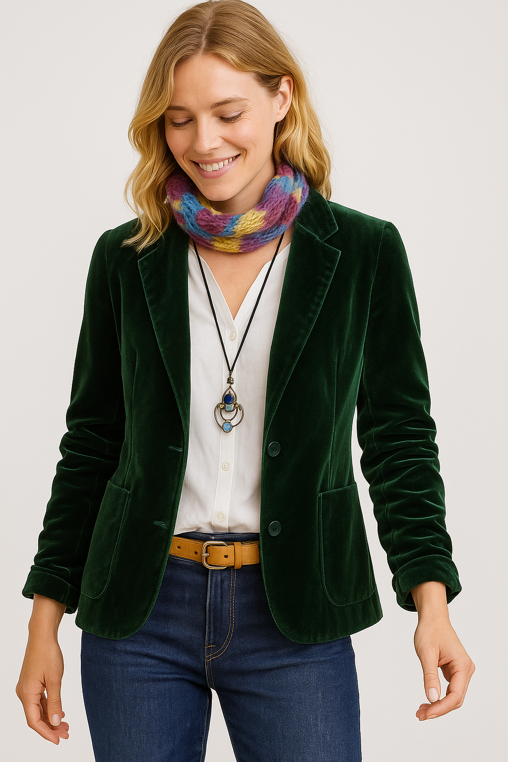Amelise | Velvet Slim-Fit Blazer