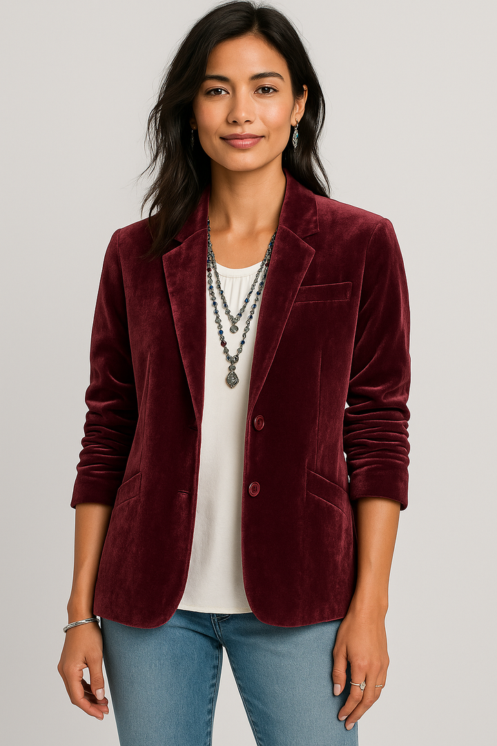 Amelise | Velvet Slim-Fit Blazer