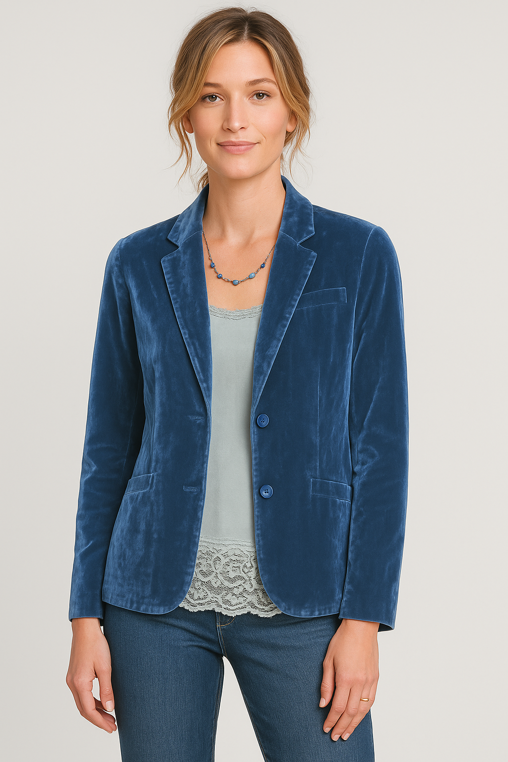 Amelise | Velvet Slim-Fit Blazer