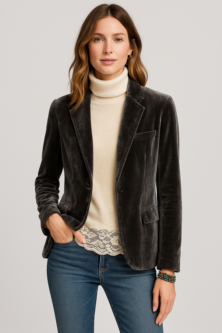 Amelise | Velvet Slim-Fit Blazer