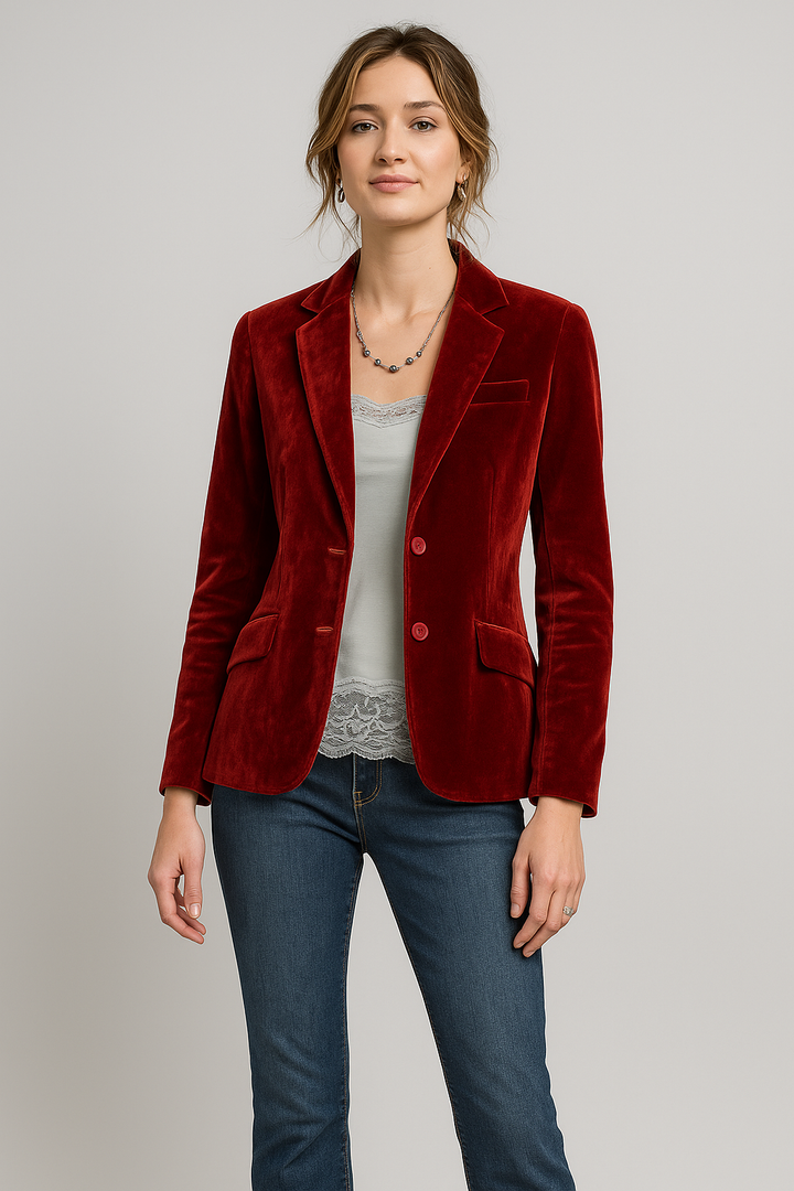 Amelise | Velvet Slim-Fit Blazer