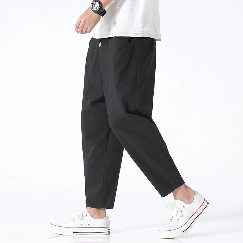 Rio | Cropped Cotton-Linen Pants