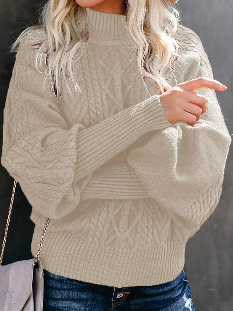 Eliane | Sculpted Cable Knit Sweater
