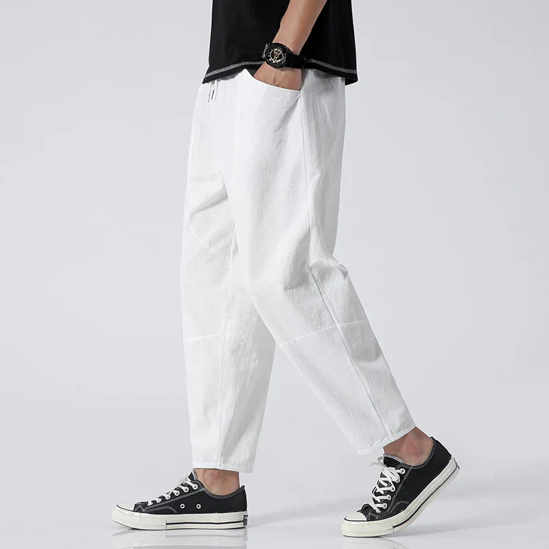 Rio | Cropped Cotton-Linen Pants