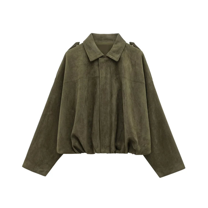 Sabina | Faux Suede Bomber Jacket