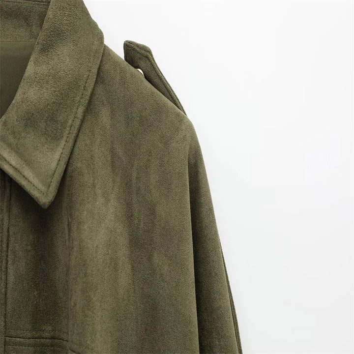 Sabina | Faux Suede Bomber Jacket