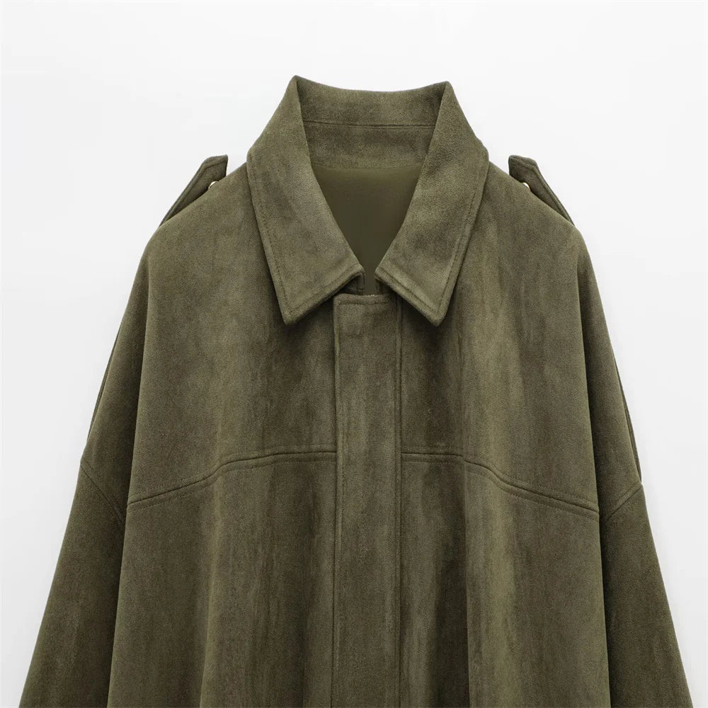 Sabina | Faux Suede Bomber Jacket