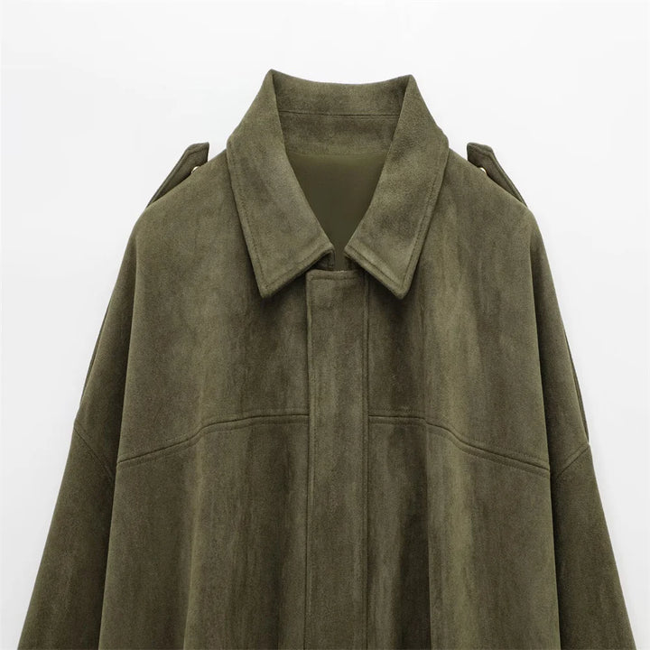 Sabina | Faux Suede Bomber Jacket