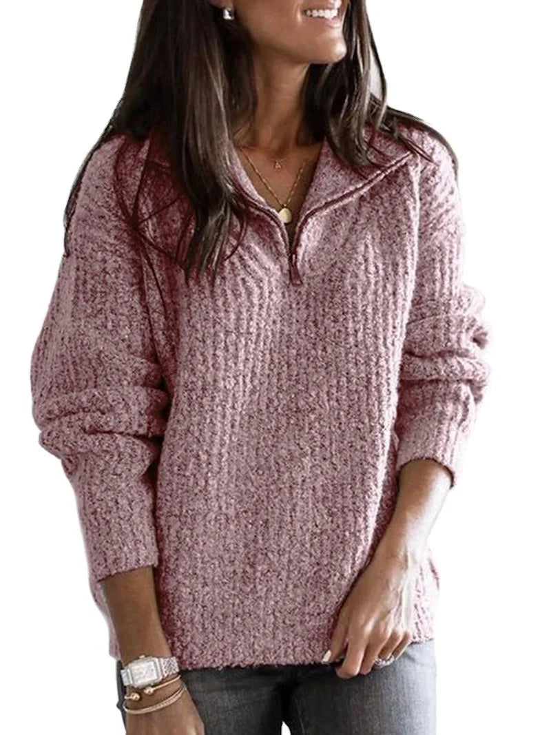 Maribel | Slim Cotton Zip Sweater