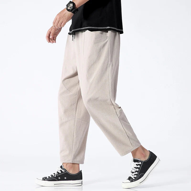 Rio | Cropped Cotton-Linen Pants