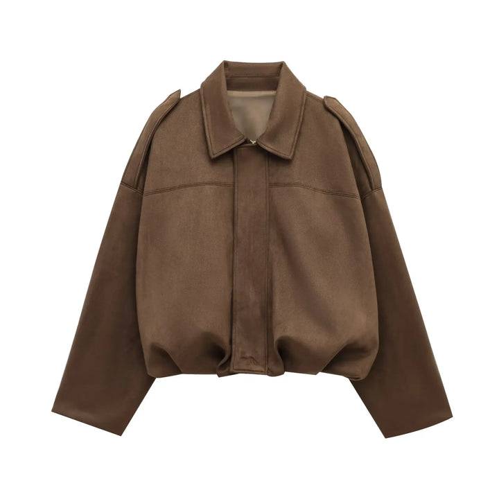 Sabina | Faux Suede Bomber Jacket