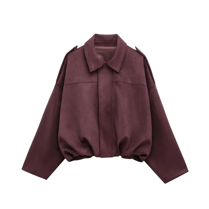 Sabina | Faux Suede Bomber Jacket