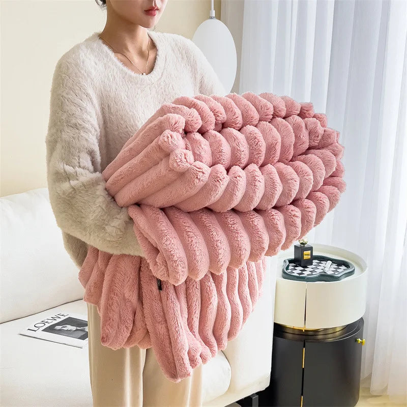 Eliora | Ultra-Plush Ribbed Flannel Blanket