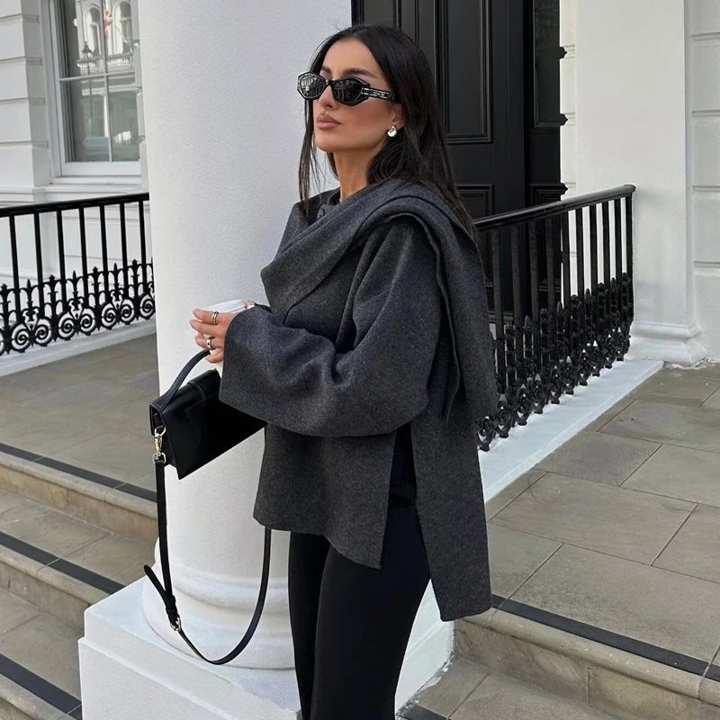 Maelis | Draped Wool Coat