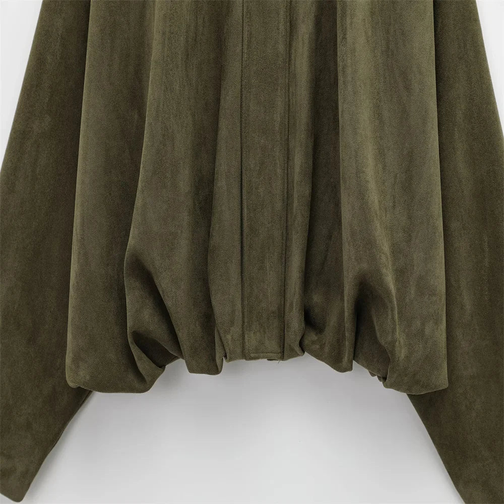 Sabina | Faux Suede Bomber Jacket