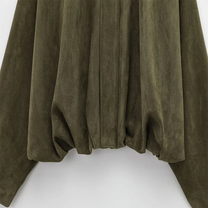 Sabina | Faux Suede Bomber Jacket