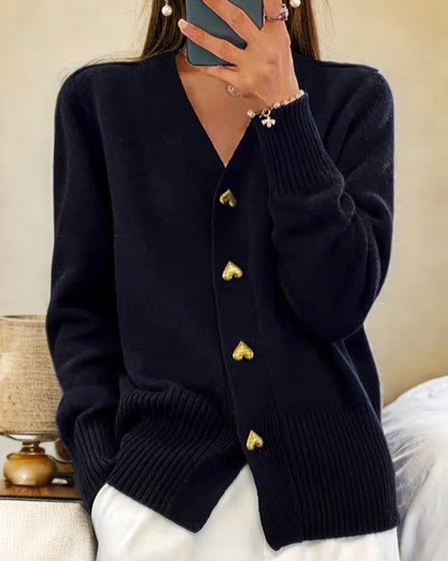 Celeste | Heart Button Cardigan