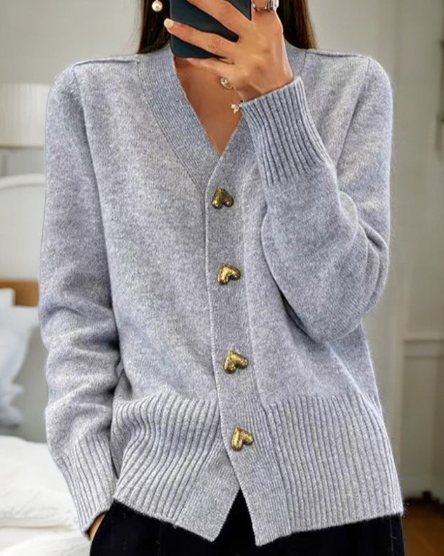 Celeste | Heart Button Cardigan