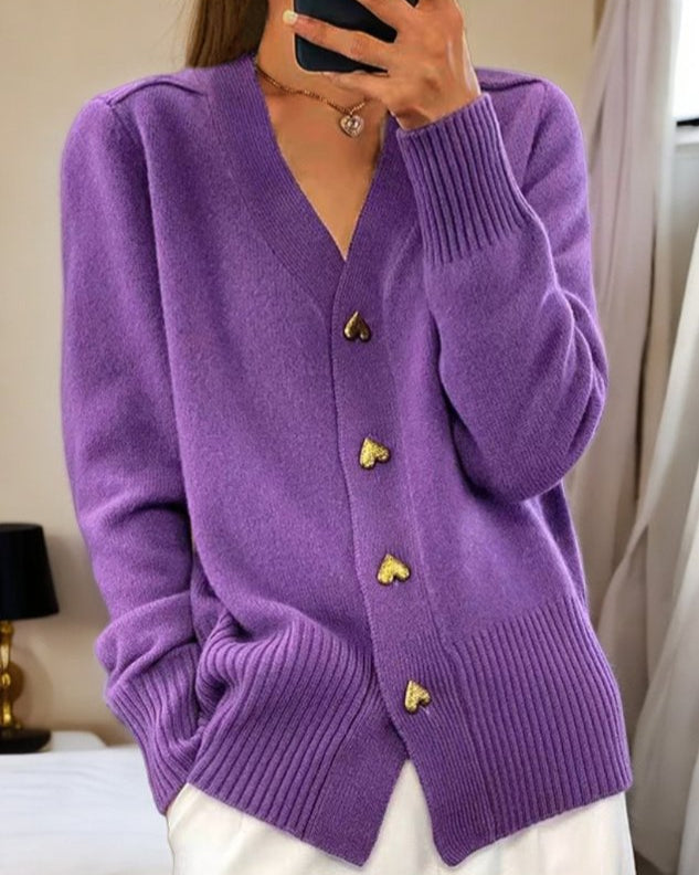 Celeste | Heart Button Cardigan