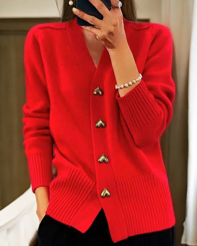 Celeste | Heart Button Cardigan